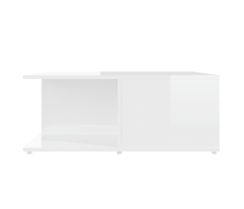 vidaXL Mesa de centro madera contrachapada blanco brillante 80x80x31cm