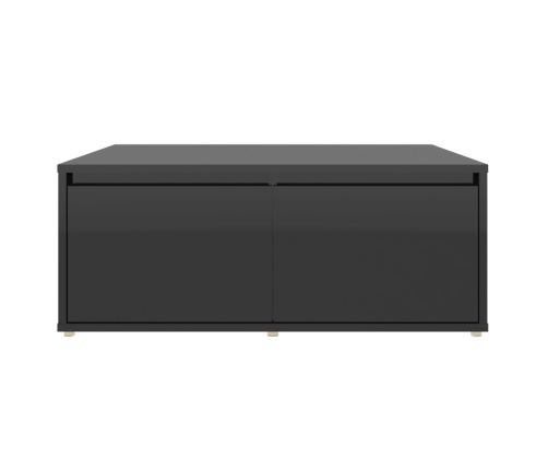 Mesa de centro madera contrachapada negro brillante 80x80x31 cm