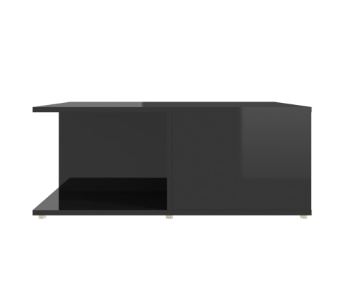 Mesa de centro madera contrachapada negro brillante 80x80x31 cm