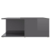 vidaXL Mesa de centro madera contrachapada gris brillante 80x80x31 cm