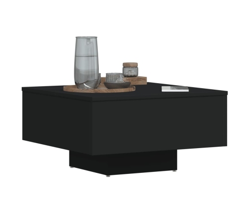 vidaXL Mesa de centro madera contrachapada negro 60x60x31,5 cm