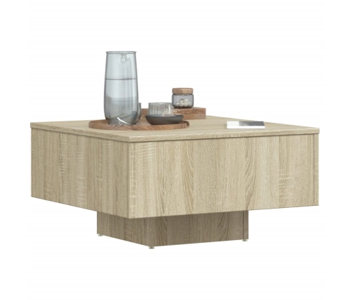 Mesa de centro madera contrachapada roble Sonoma 60x60x31,5 cm