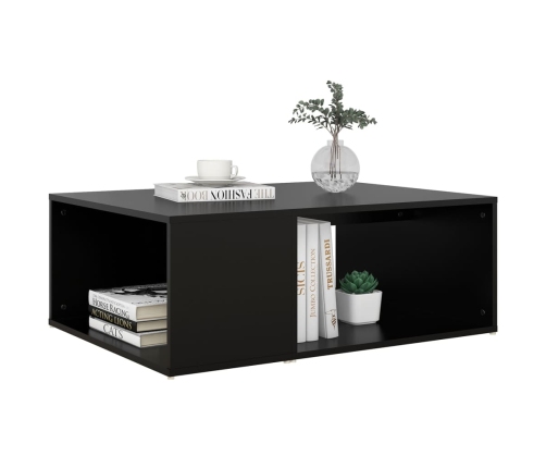 Mesa de centro madera contrachapada negro 90x67x33 cm