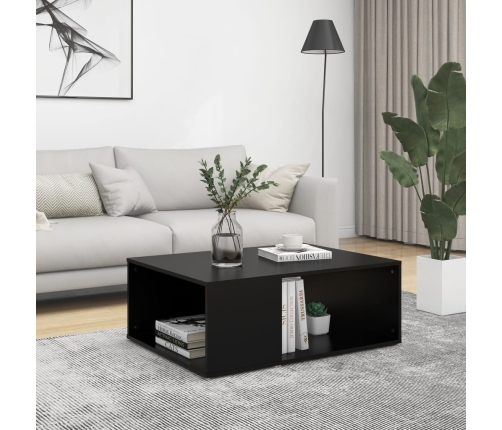 vidaXL Mesa de centro madera contrachapada negro 90x67x33 cm