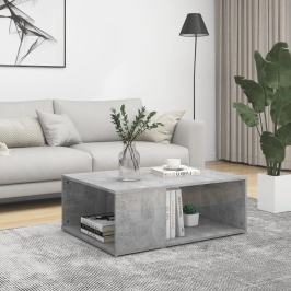 Mesa de centro madera contrachapada gris hormigón 90x67x33 cm