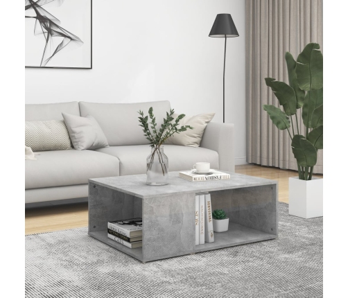 Mesa de centro madera contrachapada gris hormigón 90x67x33 cm