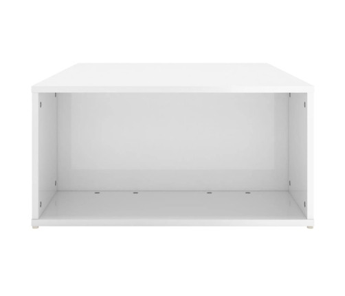 vidaXL Mesa de centro madera contrachapada blanco brillante 90x67x33cm