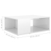 vidaXL Mesa de centro madera contrachapada blanco brillante 90x67x33cm