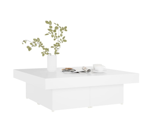 Mesa de centro madera contrachapada blanco 90x90x28 cm