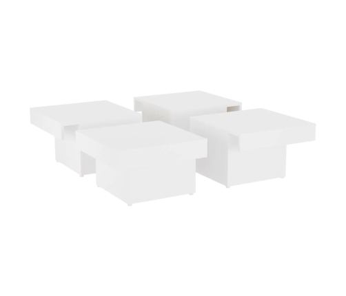 Mesa de centro madera contrachapada blanco 90x90x28 cm