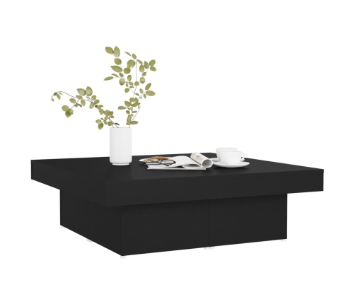 Mesa de centro madera contrachapada negro 90x90x28 cm