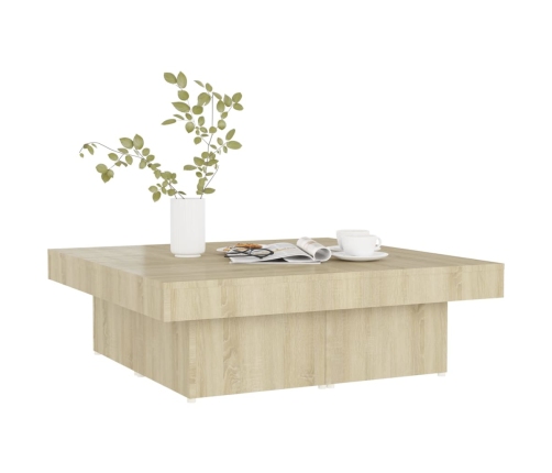 Mesa de centro madera contrachapada roble Sonoma 90x90x28 cm