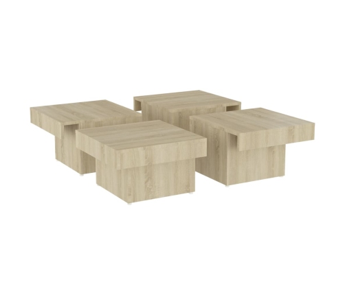 Mesa de centro madera contrachapada roble Sonoma 90x90x28 cm