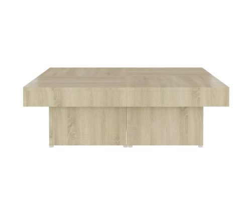 Mesa de centro madera contrachapada roble Sonoma 90x90x28 cm