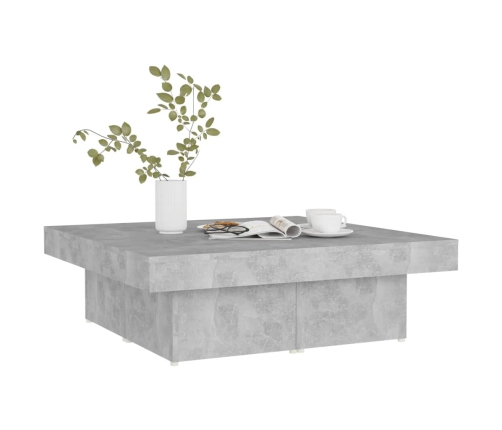 vidaXL Mesa de centro madera contrachapada gris hormigón 80x50x40 cm