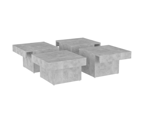 vidaXL Mesa de centro madera contrachapada gris hormigón 80x50x40 cm