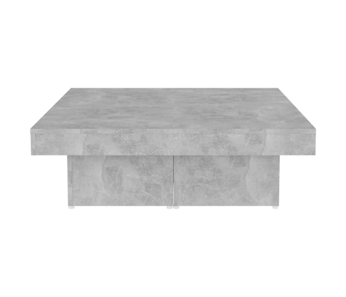 vidaXL Mesa de centro madera contrachapada gris hormigón 80x50x40 cm