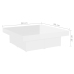 Mesa de centro madera contrachapada blanco brillante 90x90x28cm