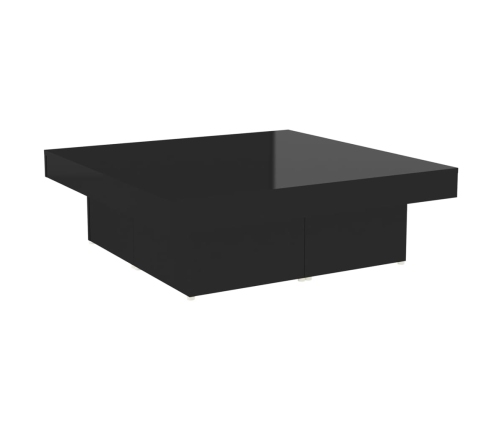 vidaXL Mesa de centro madera contrachapada negro brillante 90x90x28 cm