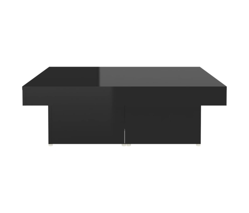 vidaXL Mesa de centro madera contrachapada negro brillante 90x90x28 cm