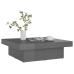 vidaXL Mesa de centro madera contrachapada gris brillante 90x90x28 cm