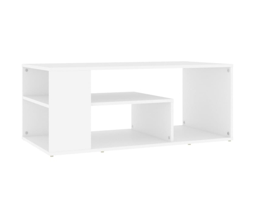 vidaXL Mesa de centro madera contrachapada blanco 100x50x40 cm