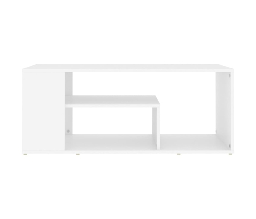 vidaXL Mesa de centro madera contrachapada blanco 100x50x40 cm