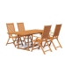 Juego de comedor de jardín 5 piezas madera maciza de acacia