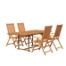 Juego de comedor de jardín 5 piezas madera maciza de acacia