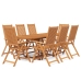 Juego de comedor para jardín 9 piezas madera maciza de acacia