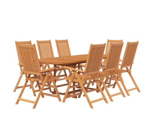 Juego de comedor para jardín 9 piezas madera maciza de acacia
