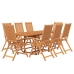 Juego de comedor para jardín 9 piezas madera maciza de acacia