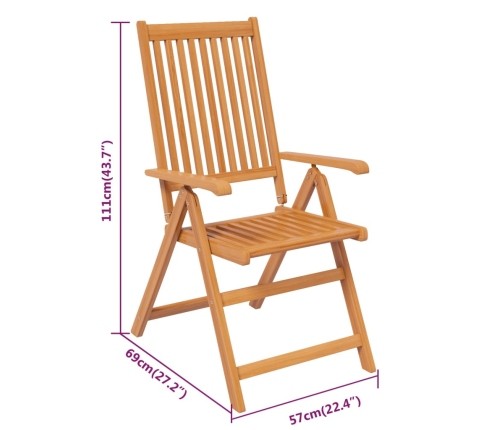 Juego de comedor para jardín 9 piezas madera maciza de acacia
