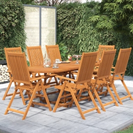 Juego de comedor para jardín 9 piezas madera maciza de acacia