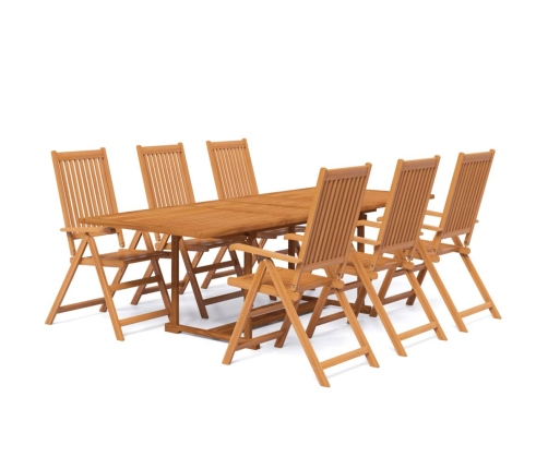 Juego de comedor de jardín 7 piezas madera maciza de acacia
