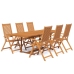 Juego de comedor de jardín 7 piezas madera maciza de acacia