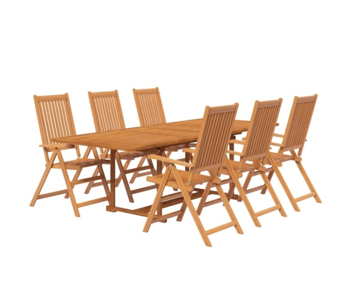 Juego de comedor de jardín 7 piezas madera maciza de acacia