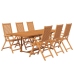 Juego de comedor de jardín 7 piezas madera maciza de acacia