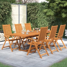 Juego de comedor de jardín 7 piezas madera maciza de acacia