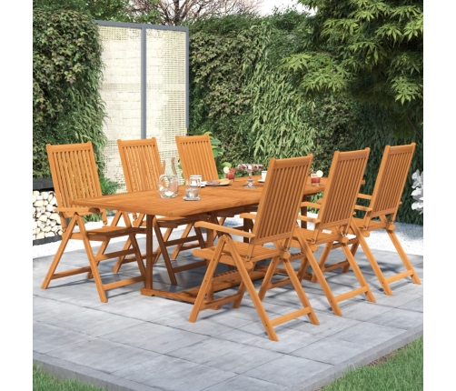 Juego de comedor de jardín 7 piezas madera maciza de acacia