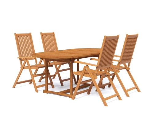 Juego de comedor de jardín 5 piezas madera maciza de acacia