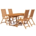 Juego de comedor de jardín 5 piezas madera maciza de acacia