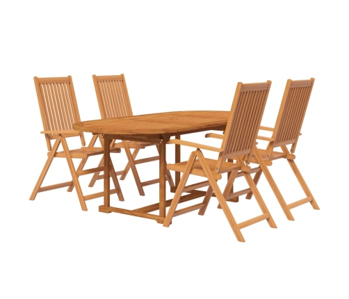 Juego de comedor de jardín 5 piezas madera maciza de acacia