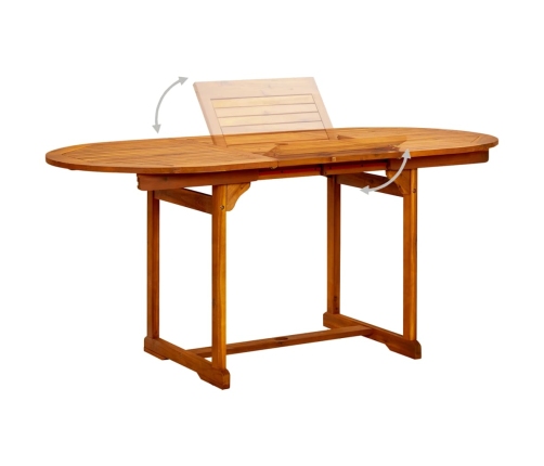Juego de comedor de jardín 5 piezas madera maciza de acacia