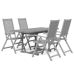 Juego de comedor de jardín 5 piezas madera maciza de acacia