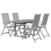 Juego de comedor de jardín 5 piezas madera maciza de acacia