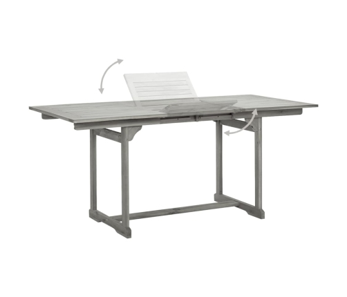 Juego de comedor de jardín 5 piezas madera maciza de acacia