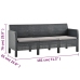 Set de muebles de jardín 2 pzas cojines PP ratán gris antracita