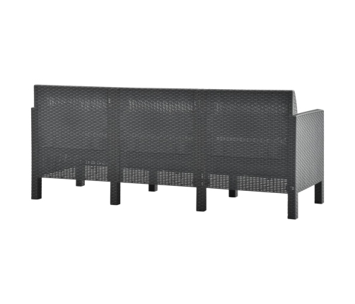 Set de muebles de jardín 2 pzas cojines PP ratán gris antracita