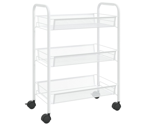 Carrito de cocina 3 niveles hierro blanco 46x26x64 cm